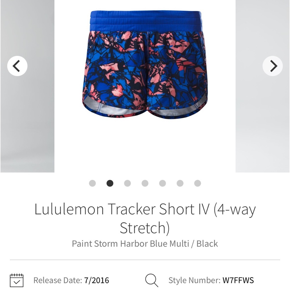 Lululemon athletica Women's Tracker Short IV - Blue/Pink/Orange/Black WORN ONCE